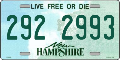 NH license plate 2922993