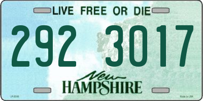 NH license plate 2923017