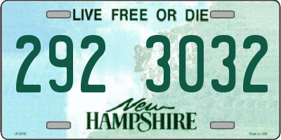 NH license plate 2923032