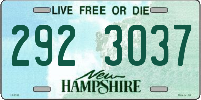 NH license plate 2923037