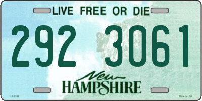 NH license plate 2923061