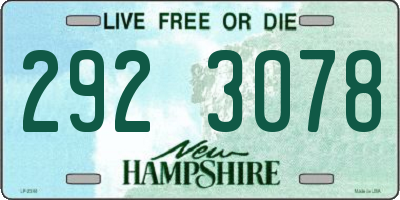 NH license plate 2923078