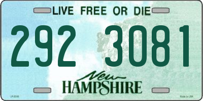 NH license plate 2923081