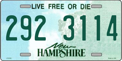 NH license plate 2923114