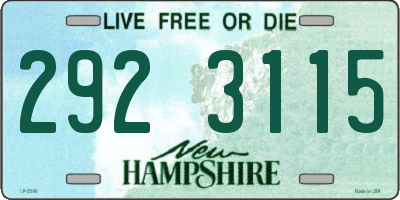 NH license plate 2923115
