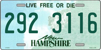 NH license plate 2923116