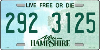 NH license plate 2923125