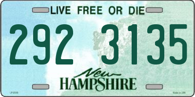 NH license plate 2923135