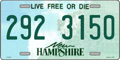 NH license plate 2923150