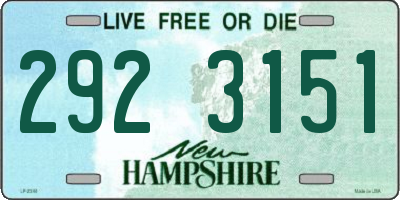 NH license plate 2923151