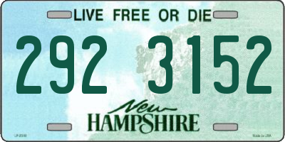 NH license plate 2923152
