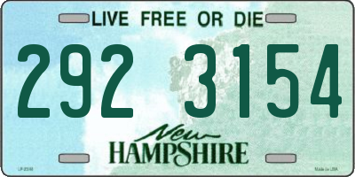 NH license plate 2923154