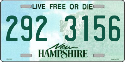 NH license plate 2923156