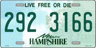 NH license plate 2923166