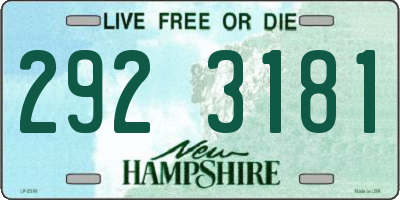NH license plate 2923181