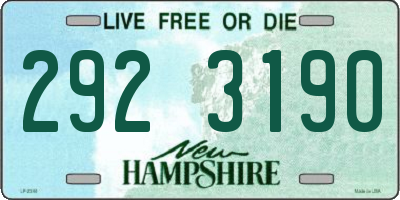 NH license plate 2923190