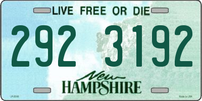 NH license plate 2923192