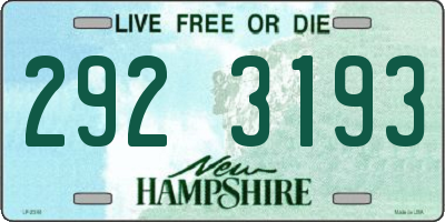 NH license plate 2923193