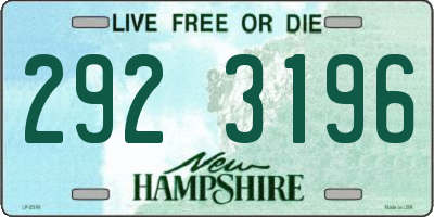 NH license plate 2923196