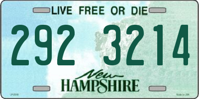 NH license plate 2923214
