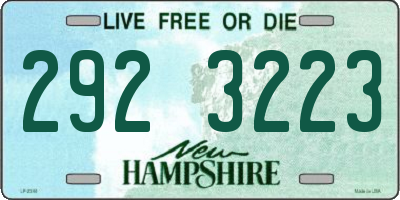 NH license plate 2923223