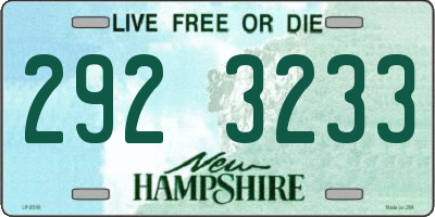 NH license plate 2923233