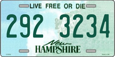 NH license plate 2923234