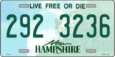 NH license plate 2923236