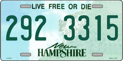 NH license plate 2923315