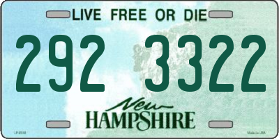 NH license plate 2923322