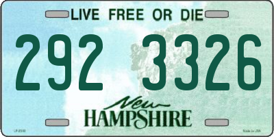 NH license plate 2923326