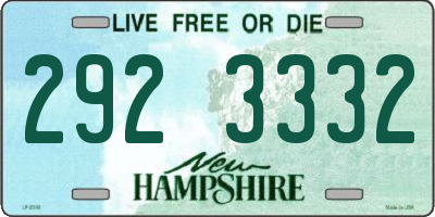 NH license plate 2923332
