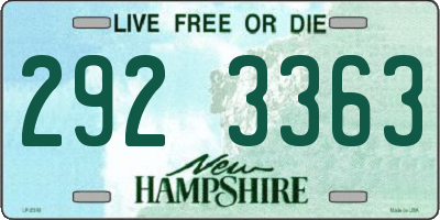 NH license plate 2923363
