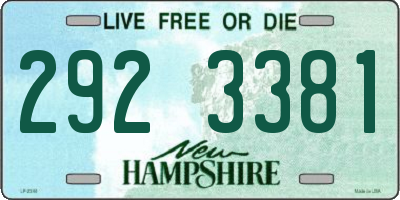 NH license plate 2923381