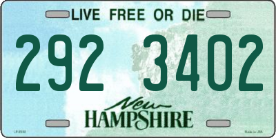 NH license plate 2923402