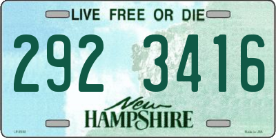 NH license plate 2923416
