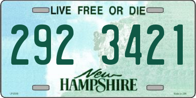 NH license plate 2923421
