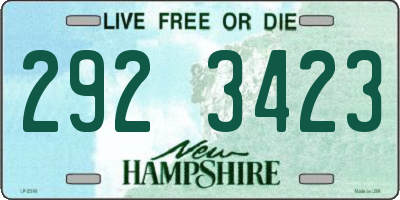 NH license plate 2923423