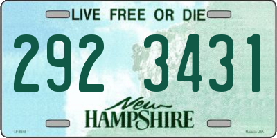 NH license plate 2923431
