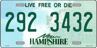 NH license plate 2923432