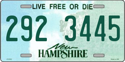 NH license plate 2923445