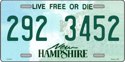 NH license plate 2923452
