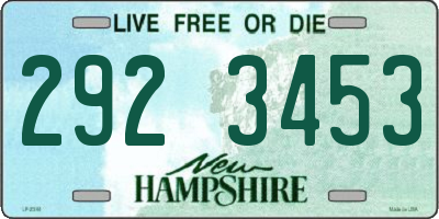 NH license plate 2923453