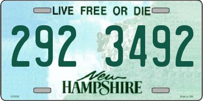 NH license plate 2923492