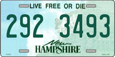 NH license plate 2923493