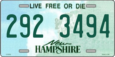 NH license plate 2923494