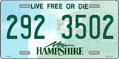 NH license plate 2923502
