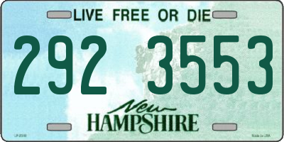 NH license plate 2923553