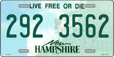 NH license plate 2923562