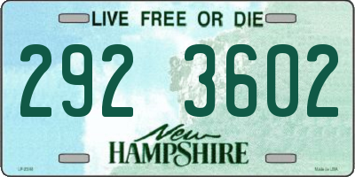 NH license plate 2923602